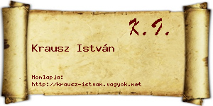 Krausz István névjegykártya